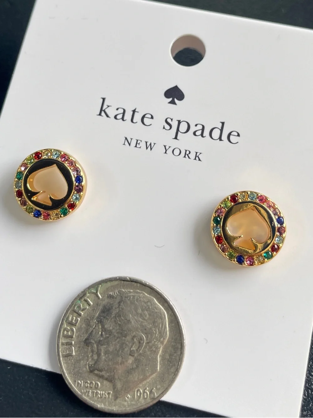 Kate Spade Spot The Spade Pave Halo Spade Studs. Multi-colored. NWT